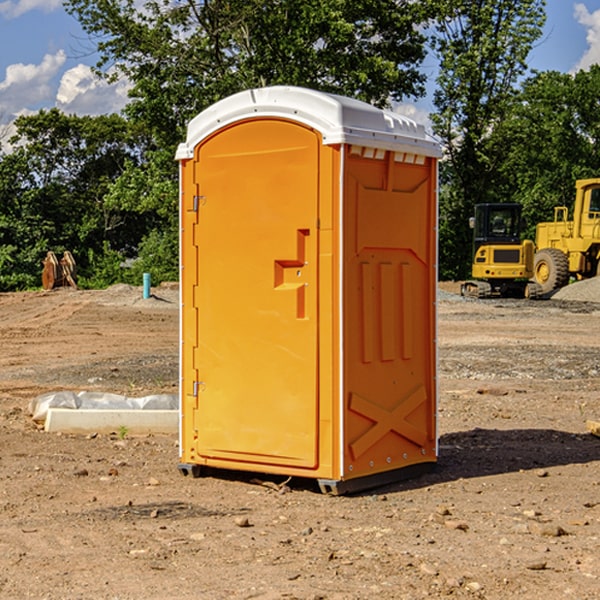 how often are the portable restrooms cleaned and serviced during a rental period in Green Spring